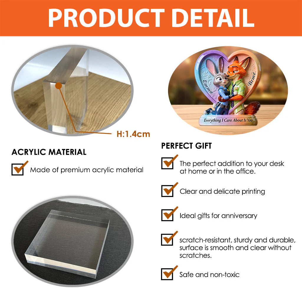 Everything I Care About Is You - Personalized Mouse Custom Shaped Acrylic Plaque