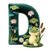 Adorable Frog Initial Pillow - Personalized Gift For Frog Lovers