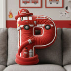 Firefighter Alphabet Initial Letters Custom Shaped Pillow - Personalized Gifts For Firefighters